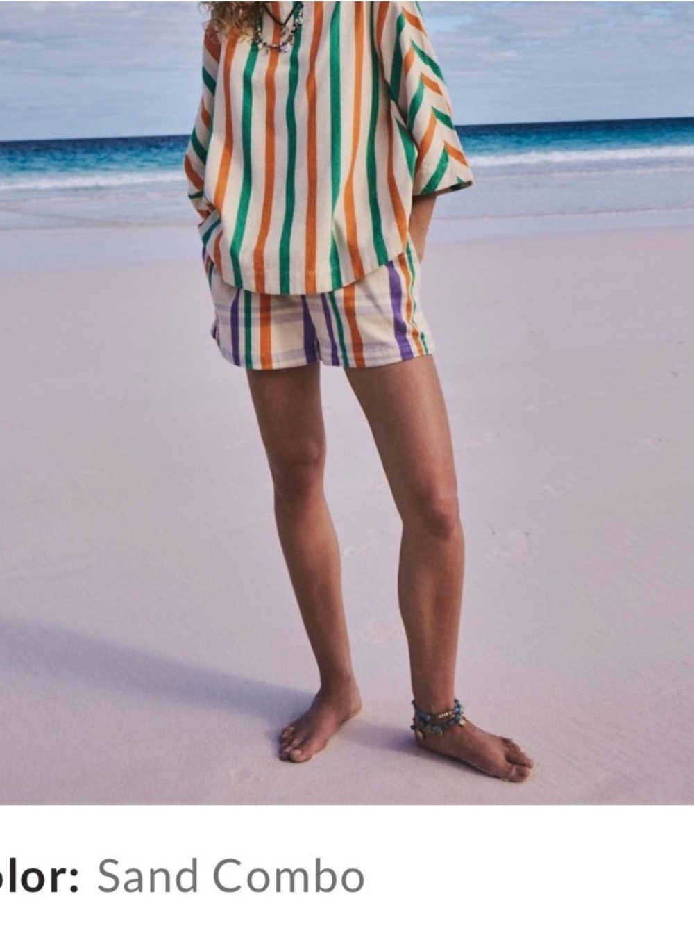 Free people Striped Sand Combo Women's Shorts Set